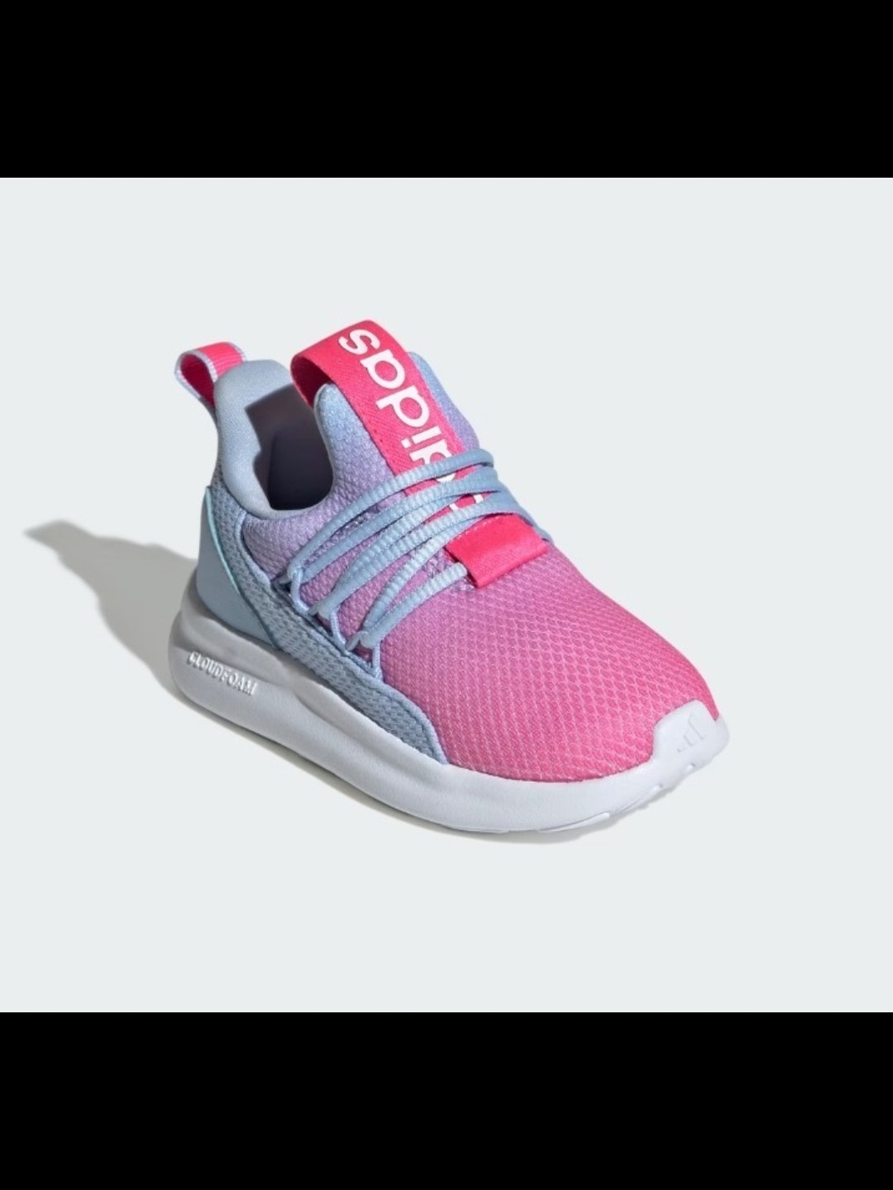 Adidas Lite Racer Adapt 7.0 Glow Blue/Lucid Pink/Cloud White Toddler Sz 6
Slipon